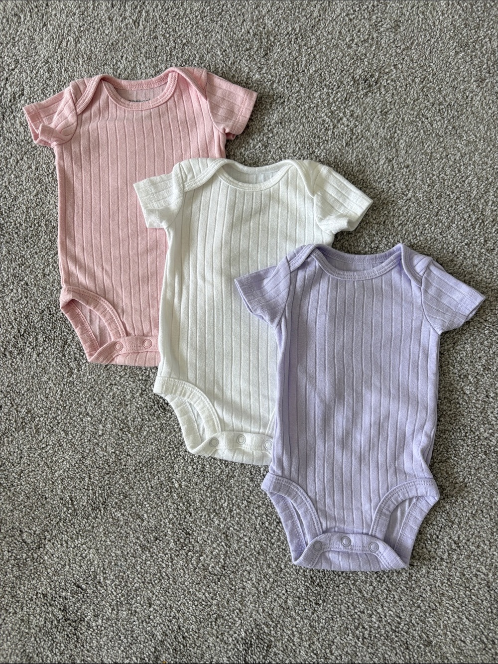 Carter's Child of Mine NB Ribbed set of 3 Onesies